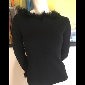 Cache  vintage sweater small with furs details